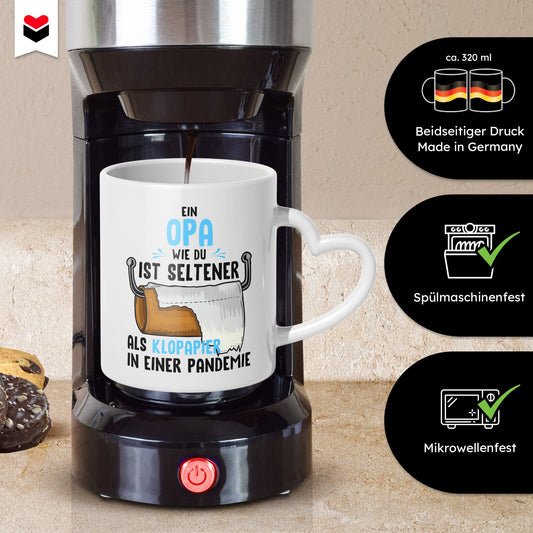 22Feels® Opa Geschenk - Tasse mit Spruch (Herzhenkel, Weiss, 320ml)-Tasse Weiss Herzhenkel 320ml-22Feels