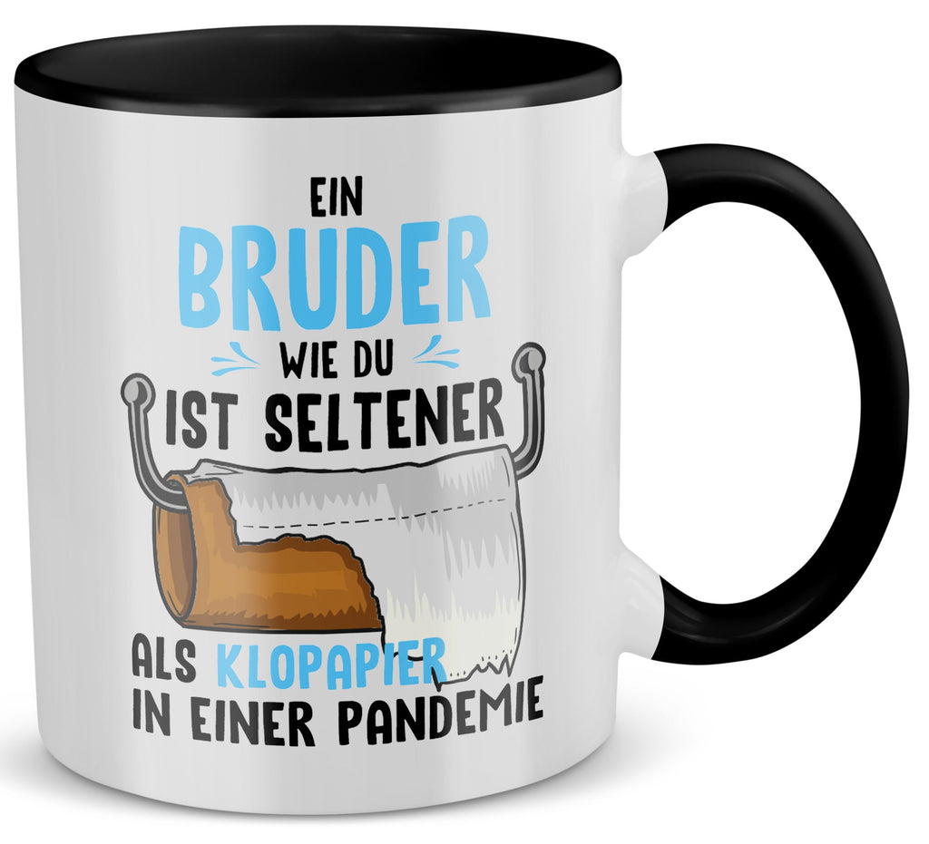 22Feels® Bruder Geschenk - Tasse mit Spruch (Weiss-Schwarz, 320ml)-TwoTone Tasse Weiss-Schwarz 320ml-22Feels