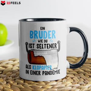 22Feels® Bruder Geschenk - Tasse mit Spruch (Weiss-Schwarz, 320ml)-TwoTone Tasse Weiss-Schwarz 320ml-22Feels