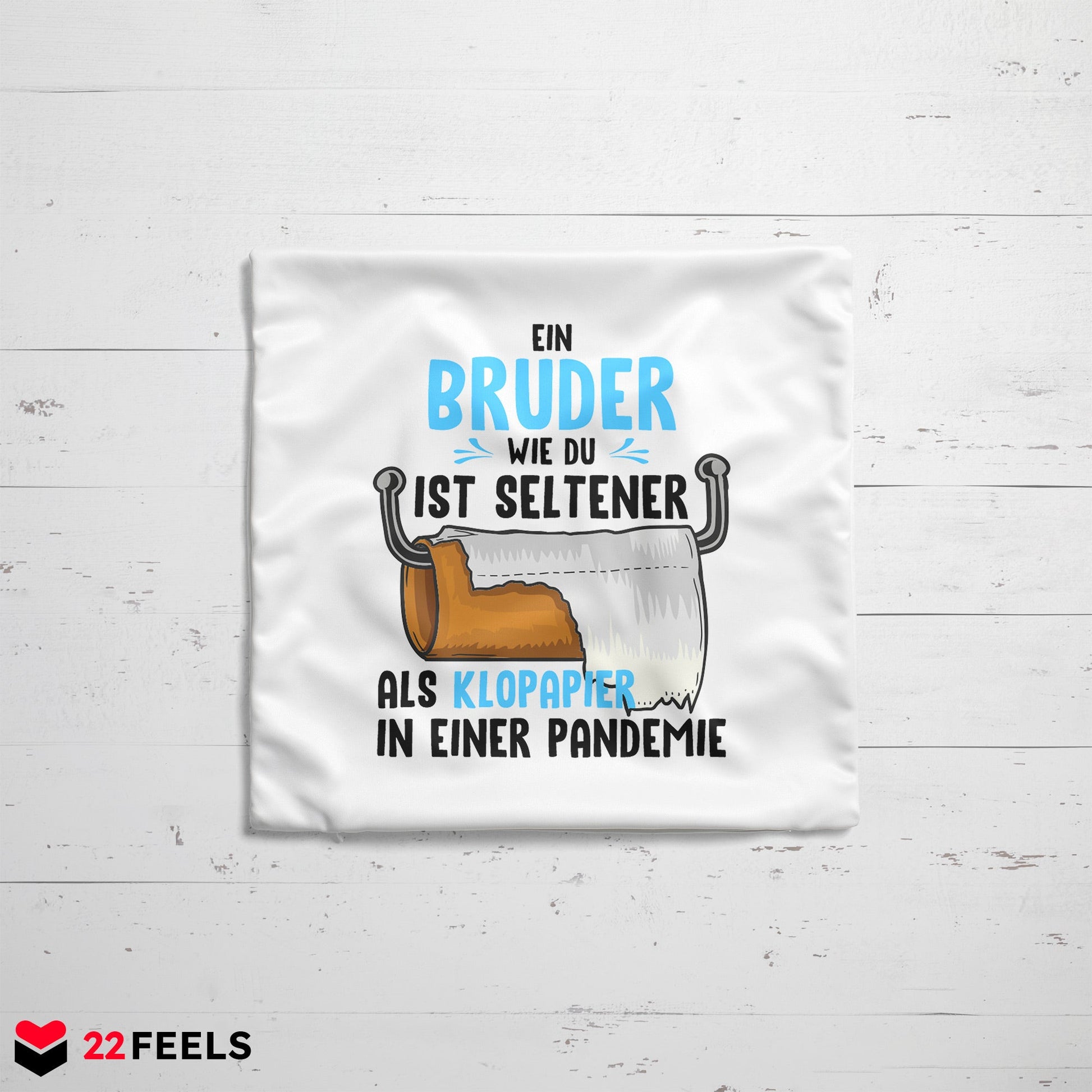 22Feels® Bruder Geschenk - Kissen mit Spruch (Weiss 40x40cm)-Kissen Weiss 40x40-22Feels