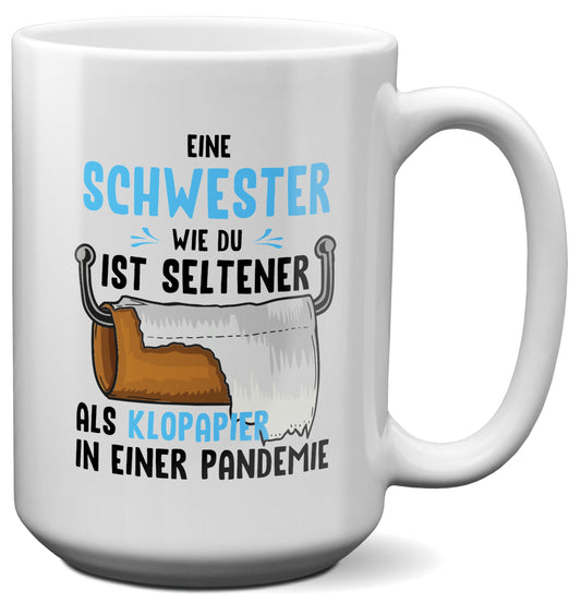 22Feels® Schwester Geschenk - XL Tasse mit Spruch (Weiss, 440ml)-Weisse XL Tasse 440ml-22Feels