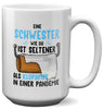 22Feels® Schwester Geschenk - XL Tasse mit Spruch (Weiss, 440ml)-Weisse XL Tasse 440ml-22Feels