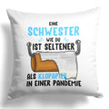 22Feels® Schwester Geschenk - Kissen mit Spruch (Weiss 40x40cm)-Kissen Weiss 40x40-22Feels