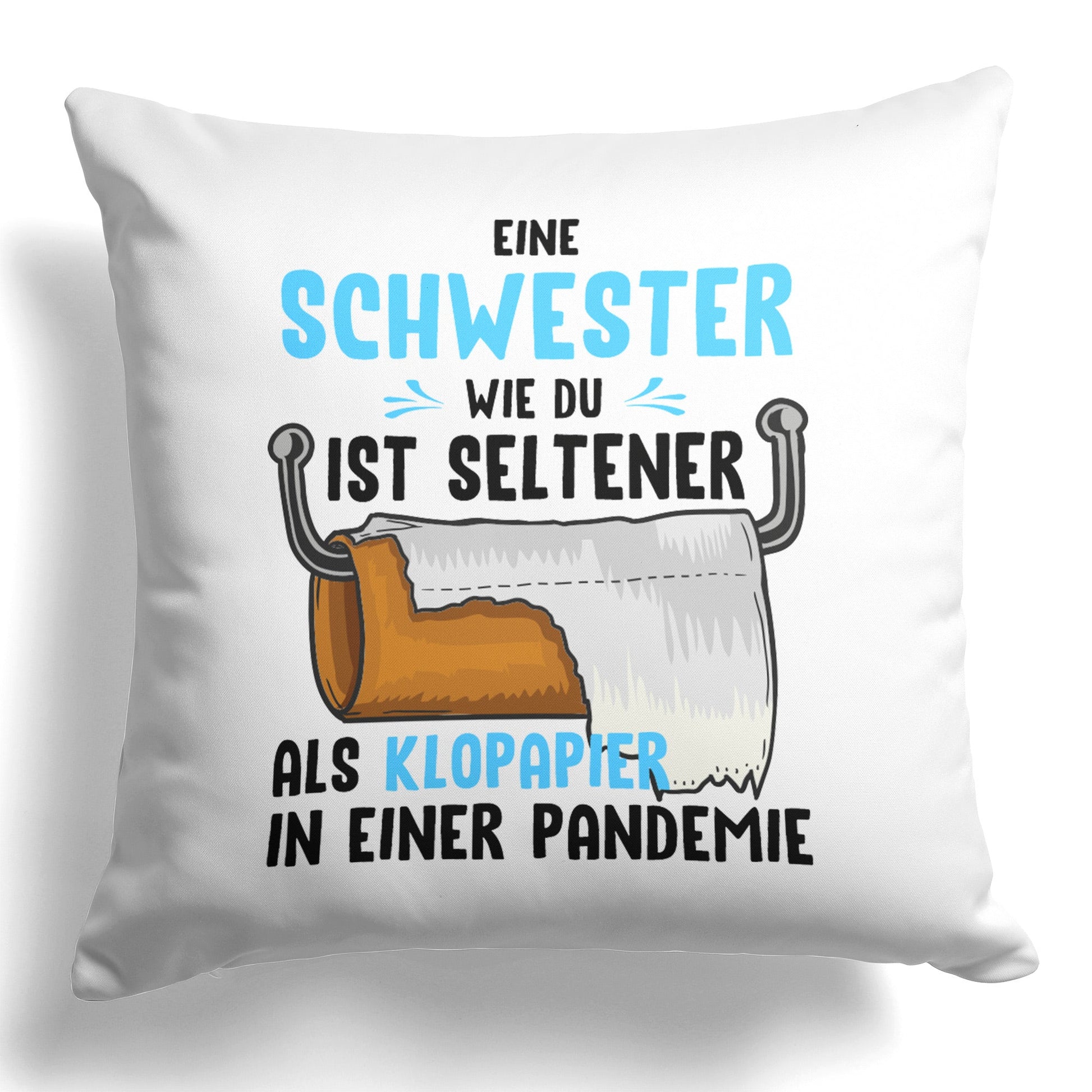 22Feels® Schwester Geschenk - Kissen mit Spruch (Weiss 40x40cm)-Kissen Weiss 40x40-22Feels