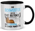 22Feels® Schwester Geschenk - Tasse mit Spruch (Weiss-Schwarz, 320ml)-TwoTone Tasse Weiss-Schwarz 320ml-22Feels