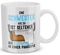 22Feels® Schwester Geschenk - Tasse mit Spruch: Seltener Als Klopapier (Weiss, 320ml)-Weisse Tasse 320ml-22Feels