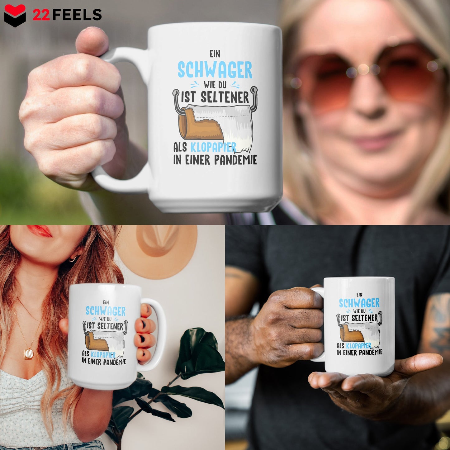 22Feels® Schwager Geschenk - XL Tasse mit Spruch (Weiss, 440ml)-Weisse XL Tasse 440ml-22Feels