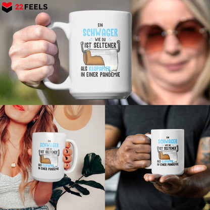 22Feels® Schwager Geschenk - XL Tasse mit Spruch (Weiss, 440ml)-Weisse XL Tasse 440ml-22Feels
