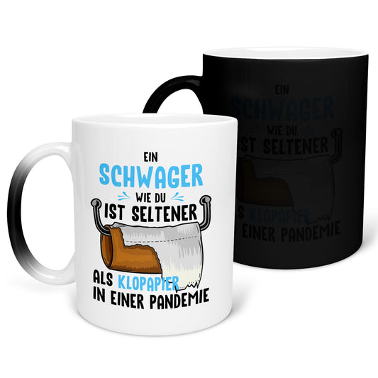 22Feels® Schwager Geschenk - Zaubertasse mit Spruch (Matt-Schwarz und Weiss, 320ml)-Farbwechsel Tasse Matt 320ml-22Feels