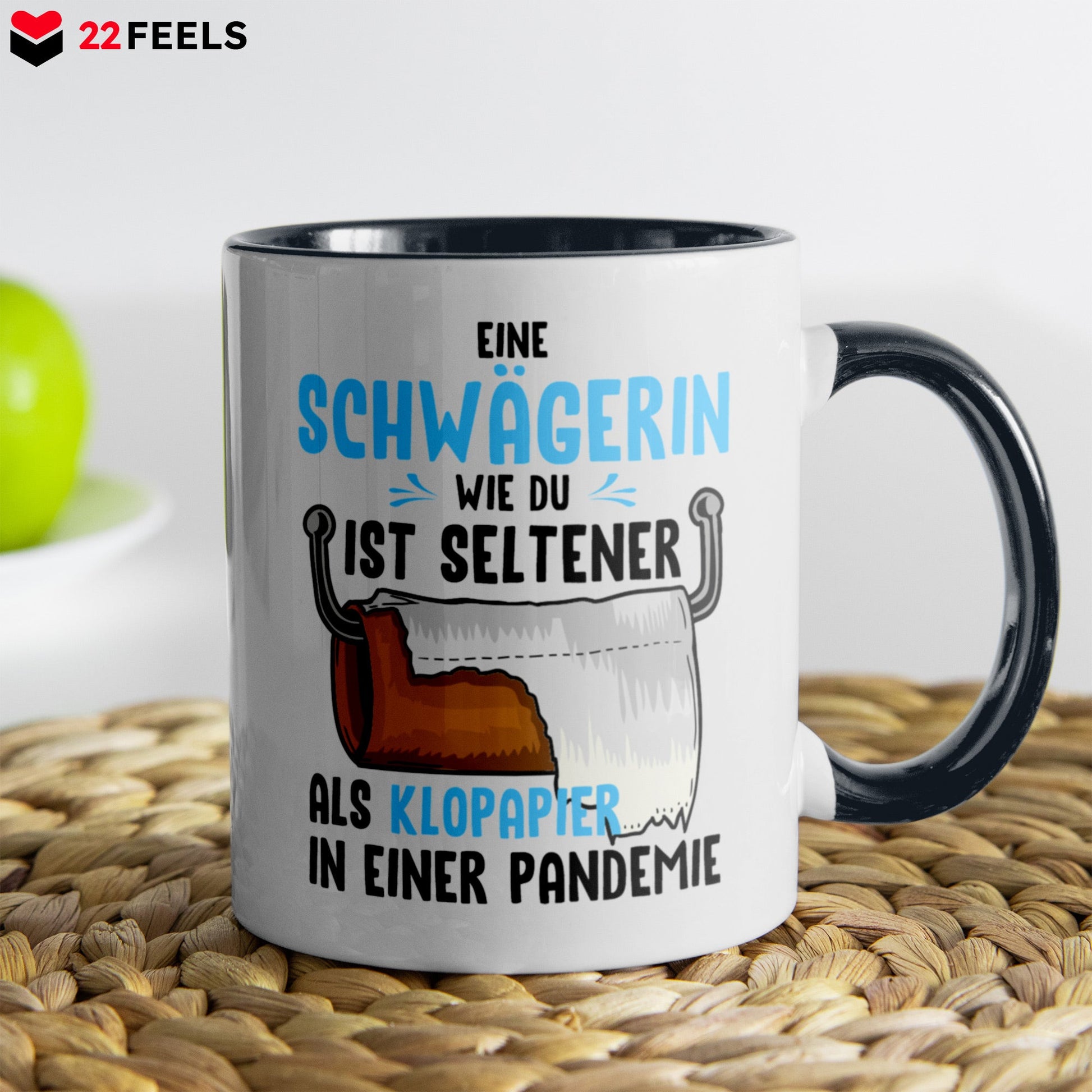 22Feels® Schwägerin Geschenk - Tasse mit Spruch (Weiss-Schwarz, 320ml)-TwoTone Tasse Weiss-Schwarz 320ml-22Feels