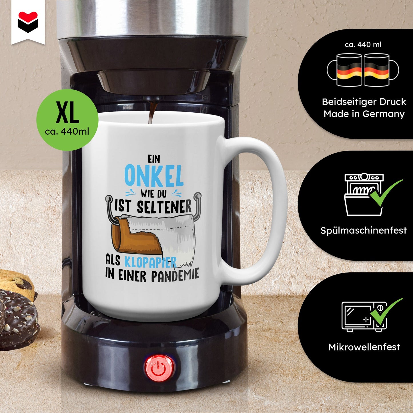 22Feels® Onkel Geschenk - XL Tasse mit Spruch (Weiss, 440ml)-Weisse XL Tasse 440ml-22Feels