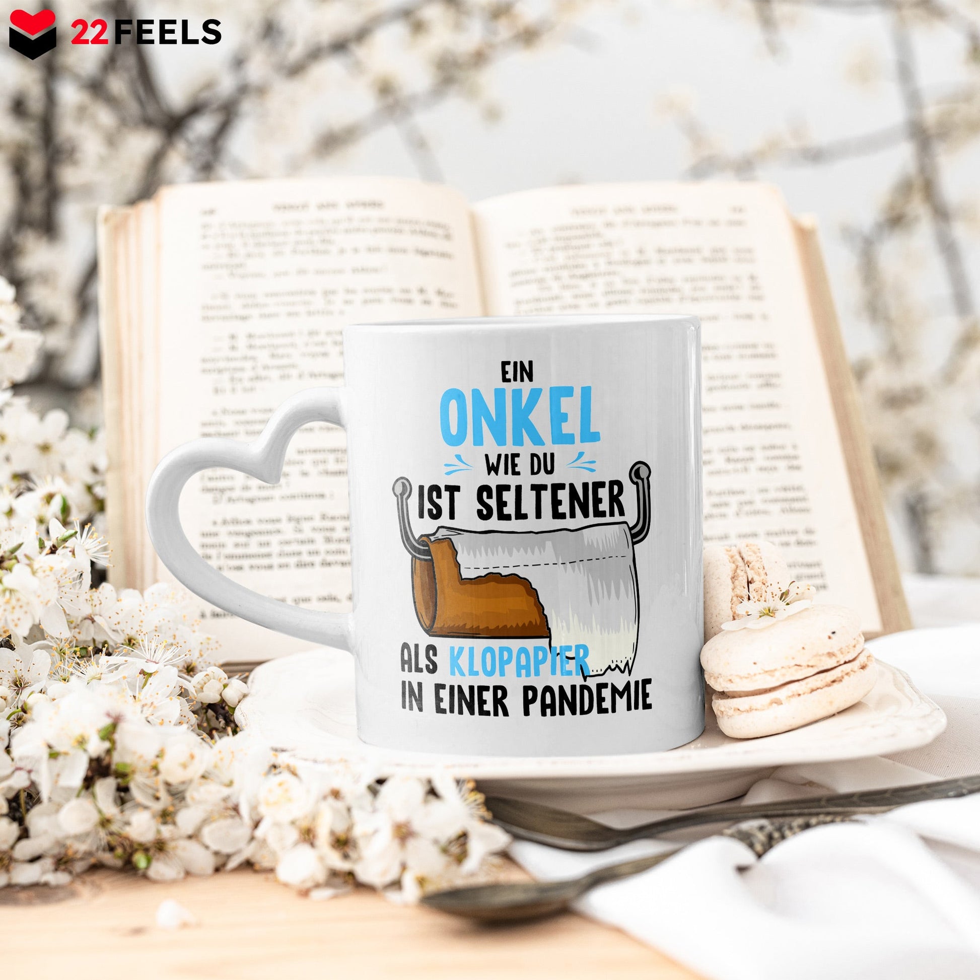 22Feels® Onkel Geschenk - Tasse mit Spruch (Herzhenkel, Weiss, 320ml)-Tasse Weiss Herzhenkel 320ml-22Feels