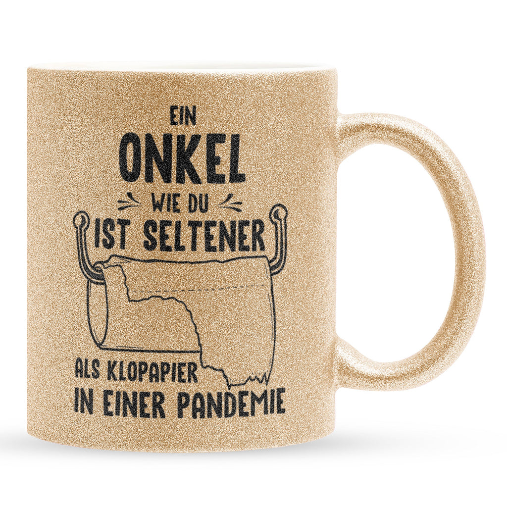 22Feels® Onkel Geschenk - Glitzertasse mit Spruch (Gold, 320ml)-Glitzertasse Gold 320ml-22Feels