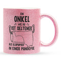 22Feels® Onkel Geschenk - Glitzertasse mit Spruch (Pink, 320ml)-Glitzertasse Pink 320ml-22Feels