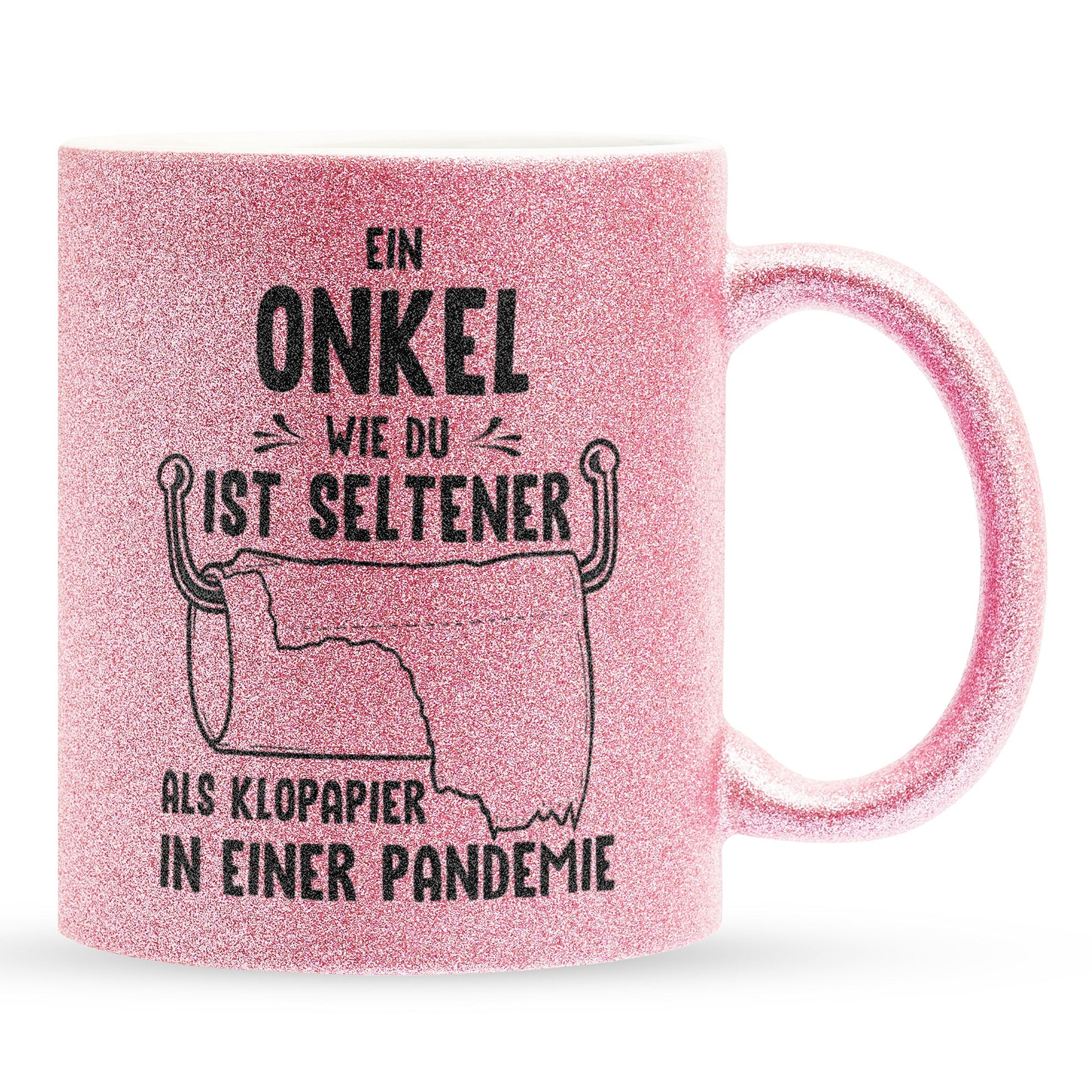 22Feels® Onkel Geschenk - Glitzertasse mit Spruch (Pink, 320ml)-Glitzertasse Pink 320ml-22Feels