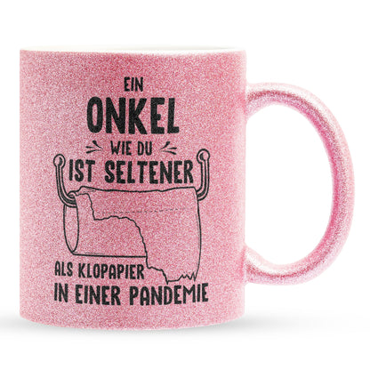 22Feels® Onkel Geschenk - Glitzertasse mit Spruch (Pink, 320ml)-Glitzertasse Pink 320ml-22Feels