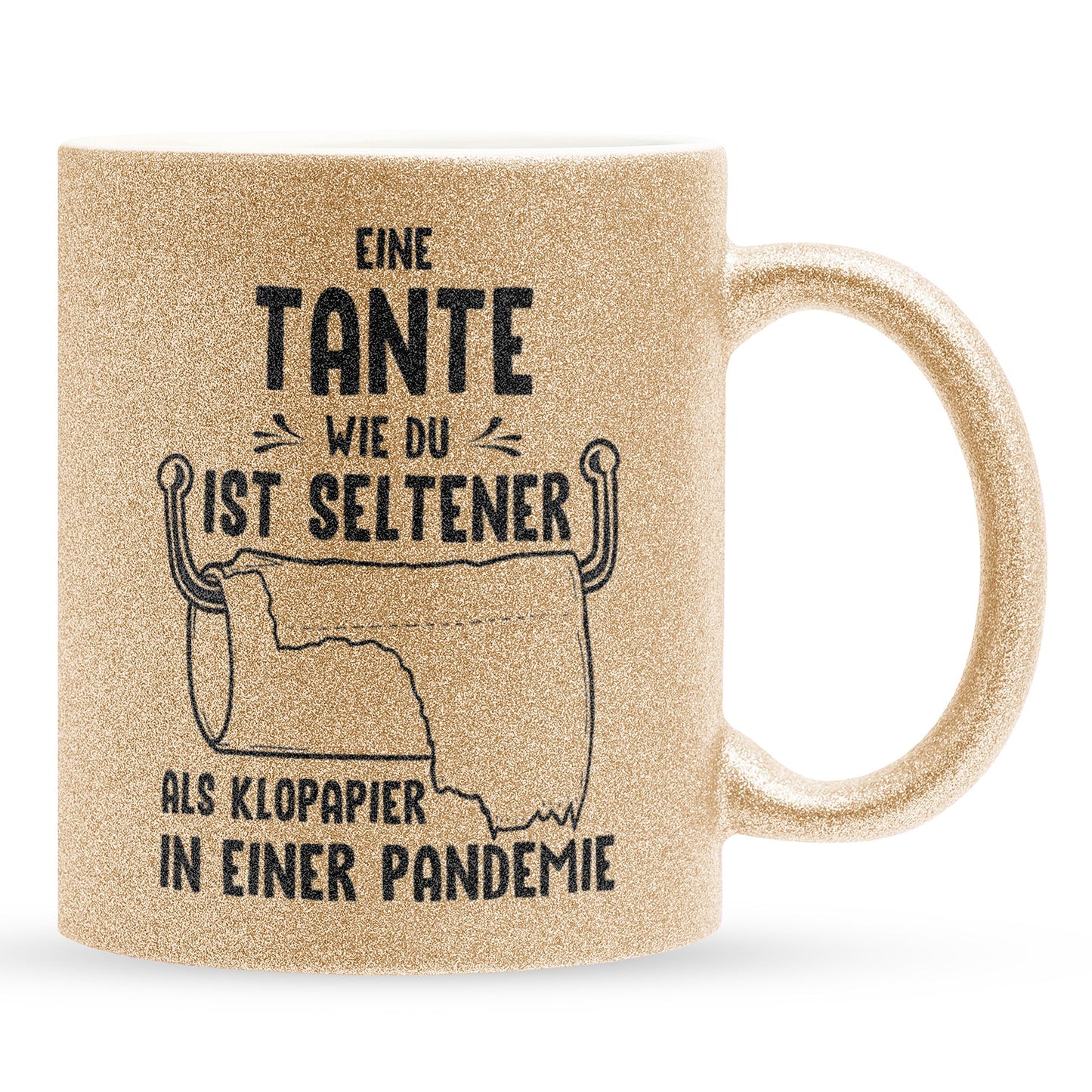 22Feels® Tante Geschenk - Glitzertasse mit Spruch (Gold, 320ml)-Glitzertasse Gold 320ml-22Feels