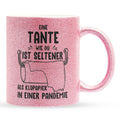22Feels® Tante Geschenk - Glitzertasse mit Spruch (Pink, 320ml)-Glitzertasse Pink 320ml-22Feels