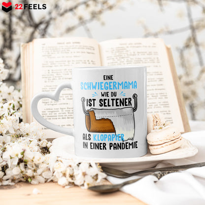 22Feels® Schwiegermutter Geschenk - Tasse mit Spruch (Herzhenkel, Weiss, 320ml)-Tasse Weiss Herzhenkel 320ml-22Feels