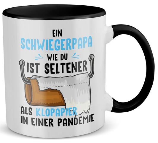 22Feels® Schwiegerpapa Geschenk - Tasse mit Spruch (Weiss-Schwarz, 320ml)-TwoTone Tasse Weiss-Schwarz 320ml-22Feels