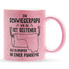 22Feels® Schwiegerpapa Geschenk - Glitzertasse mit Spruch (Pink, 320ml)-Glitzertasse Pink 320ml-22Feels