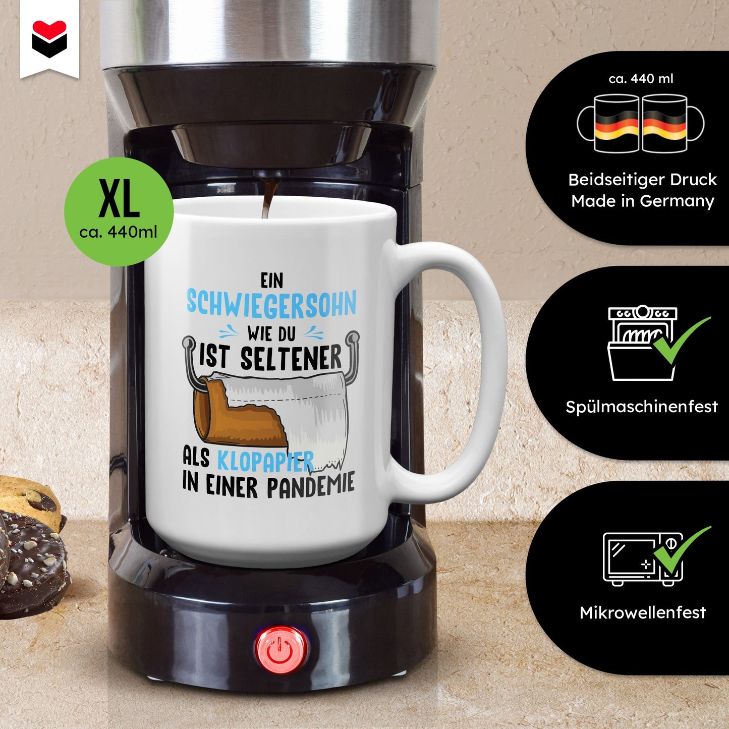 22Feels® Schwiegersohn Geschenk - XL Tasse mit Spruch (Weiss, 440ml)-Weisse XL Tasse 440ml-22Feels
