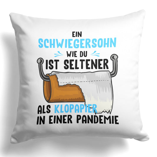 22Feels® Schwiegersohn Geschenk - Kissen mit Spruch (Weiss 40x40cm)-Kissen Weiss 40x40-22Feels