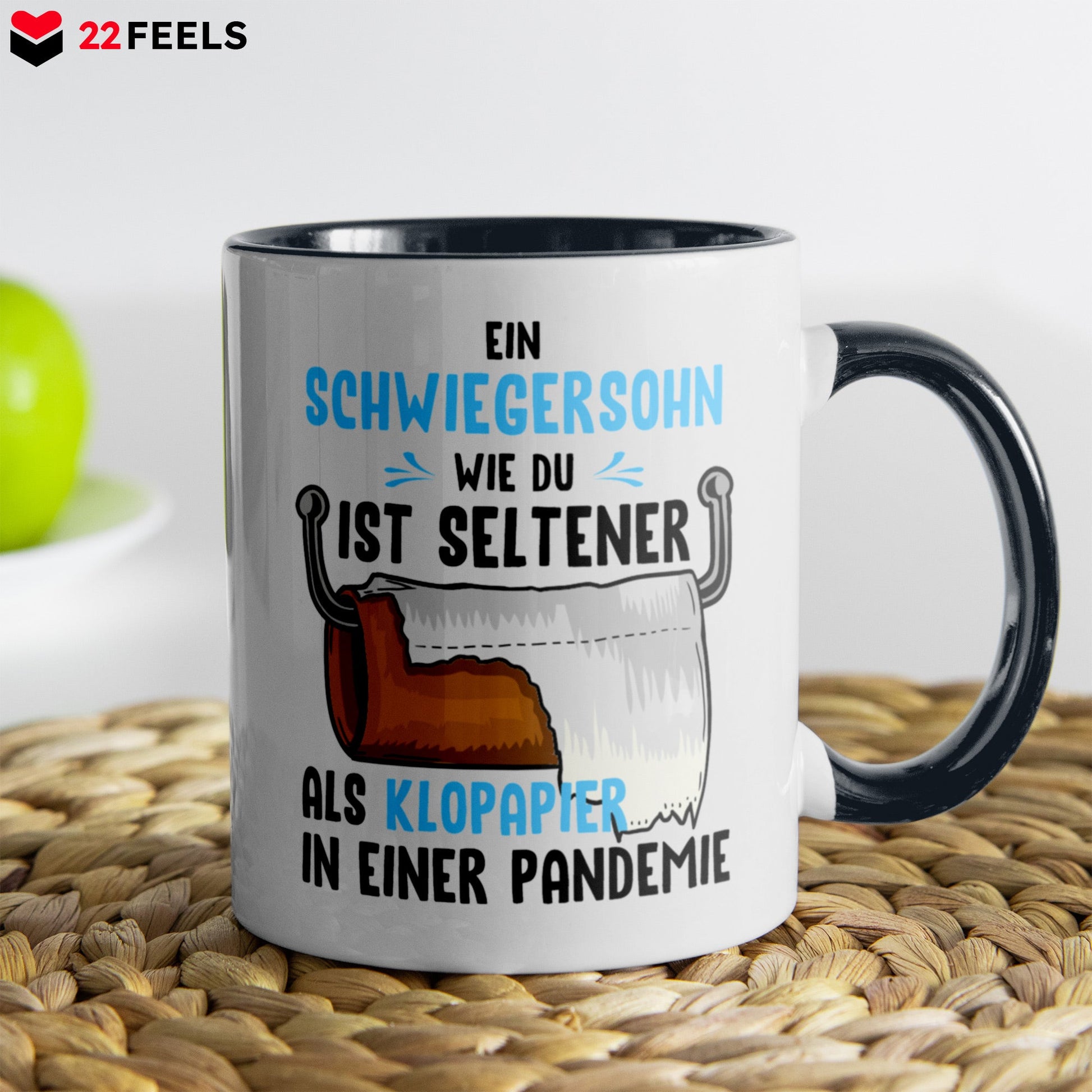 22Feels® Schwiegersohn Geschenk - Tasse mit Spruch (Weiss-Schwarz, 320ml)-TwoTone Tasse Weiss-Schwarz 320ml-22Feels