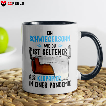 22Feels® Schwiegersohn Geschenk - Tasse mit Spruch (Weiss-Schwarz, 320ml)-TwoTone Tasse Weiss-Schwarz 320ml-22Feels
