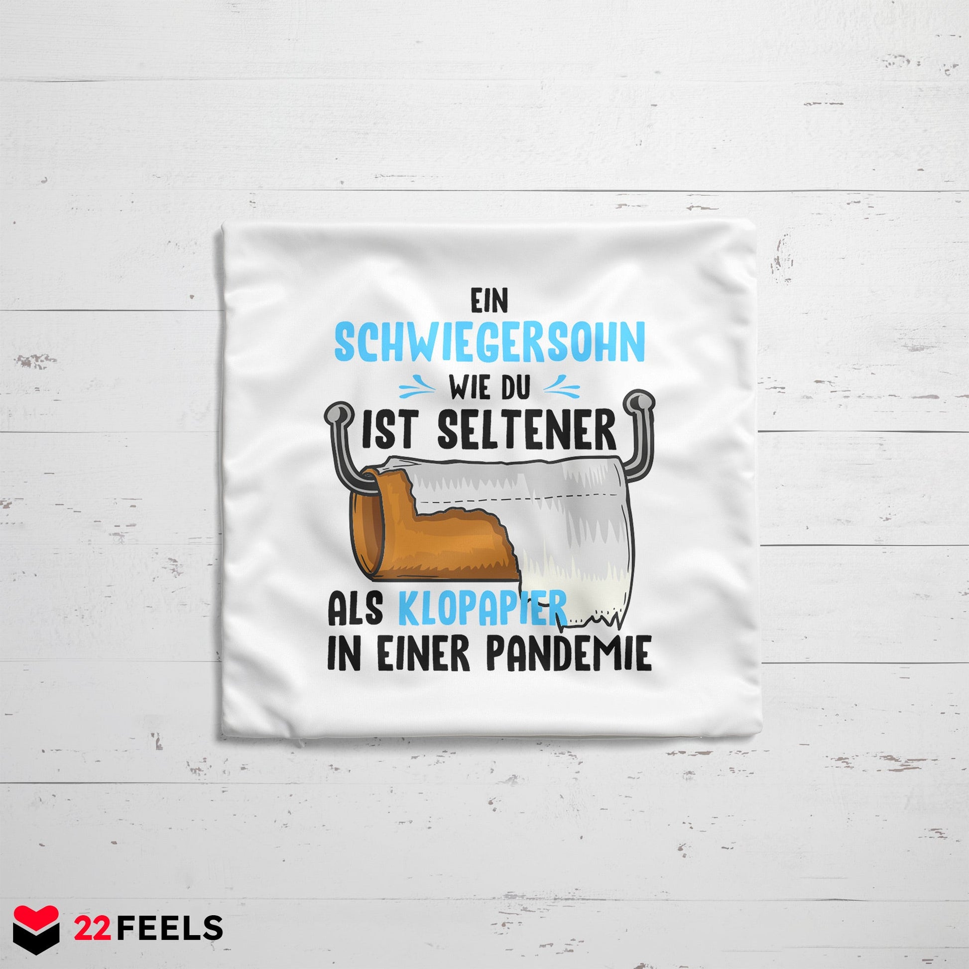 22Feels® Schwiegersohn Geschenk - Kissen mit Spruch (Weiss 40x40cm)-Kissen Weiss 40x40-22Feels