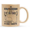 22Feels® Schwiegersohn Geschenk - Glitzertasse mit Spruch (Gold, 320ml)-Glitzertasse Gold 320ml-22Feels