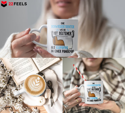 22Feels® Schwiegertochter Geschenk - Tasse mit Spruch (Herzhenkel, Weiss, 320ml)-Tasse Weiss Herzhenkel 320ml-22Feels
