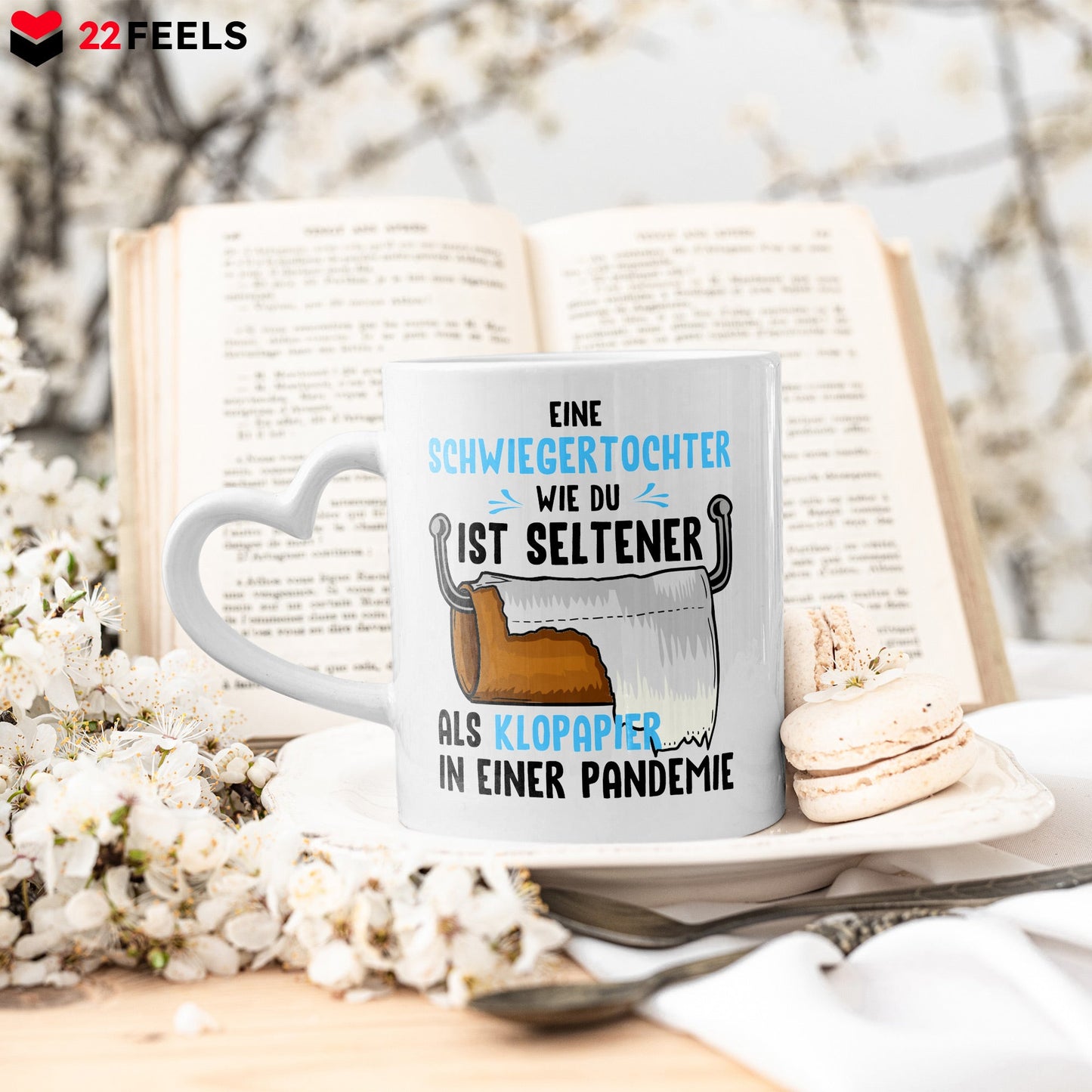 22Feels® Schwiegertochter Geschenk - Tasse mit Spruch (Herzhenkel, Weiss, 320ml)-Tasse Weiss Herzhenkel 320ml-22Feels