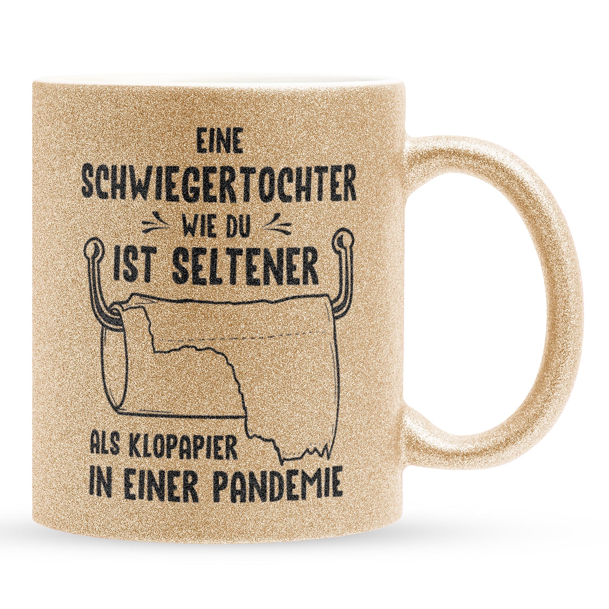 22Feels® Schwiegertochter Geschenk - Glitzertasse mit Spruch (Gold, 320ml)-Glitzertasse Gold 320ml-22Feels