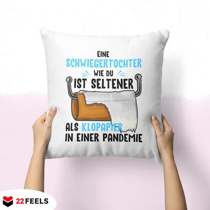 22Feels® Schwiegertochter Geschenk - Kissen mit Spruch (Weiss 40x40cm)-Kissen Weiss 40x40-22Feels