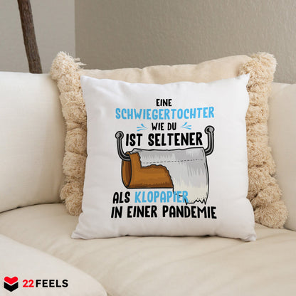 22Feels® Schwiegertochter Geschenk - Kissen mit Spruch (Weiss 40x40cm)-Kissen Weiss 40x40-22Feels