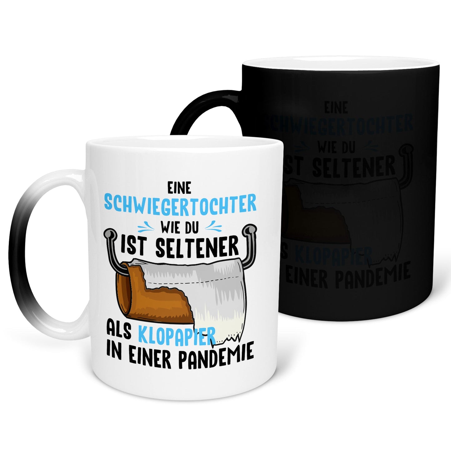 22Feels® Schwiegertochter Geschenk - Zaubertasse mit Spruch (Matt-Schwarz und Weiss, 320ml)-Farbwechsel Tasse Matt 320ml-22Feels