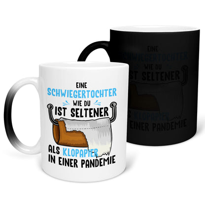 22Feels® Schwiegertochter Geschenk - Zaubertasse mit Spruch (Matt-Schwarz und Weiss, 320ml)-Farbwechsel Tasse Matt 320ml-22Feels