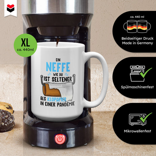22Feels® Neffe Geschenk - XL Tasse mit Spruch (Weiss, 440ml)-Weisse XL Tasse 440ml-22Feels