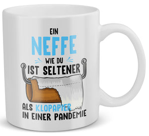 22Feels® Neffe Geschenk - Tasse mit Spruch: Seltener Als Klopapier (Weiss, 320ml)-Weisse Tasse 320ml-22Feels