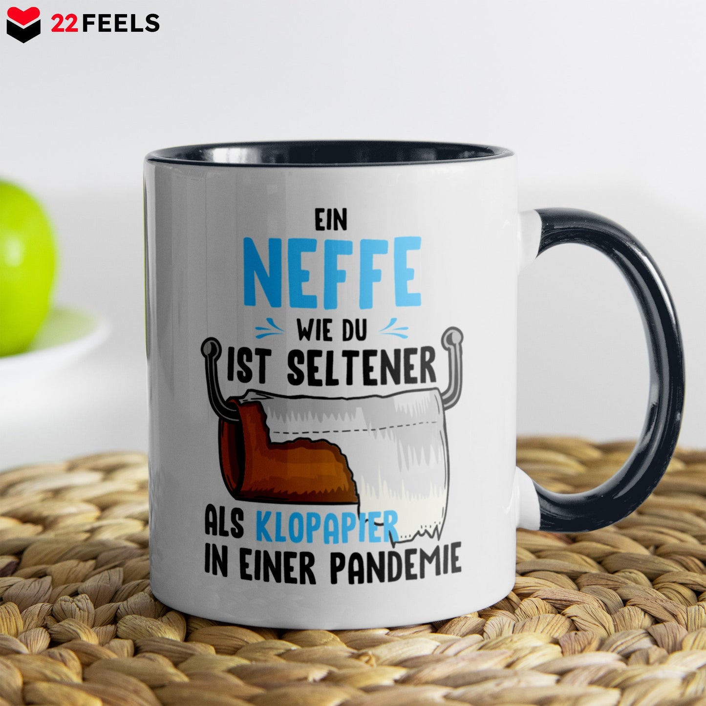 22Feels® Neffe Geschenk - Tasse mit Spruch (Weiss-Schwarz, 320ml)-TwoTone Tasse Weiss-Schwarz 320ml-22Feels