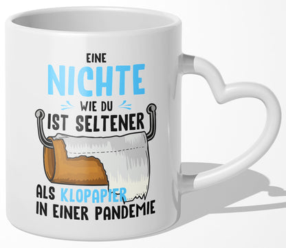 22Feels® Nichte Geschenk - Tasse mit Spruch (Herzhenkel, Weiss, 320ml)-Tasse Weiss Herzhenkel 320ml-22Feels
