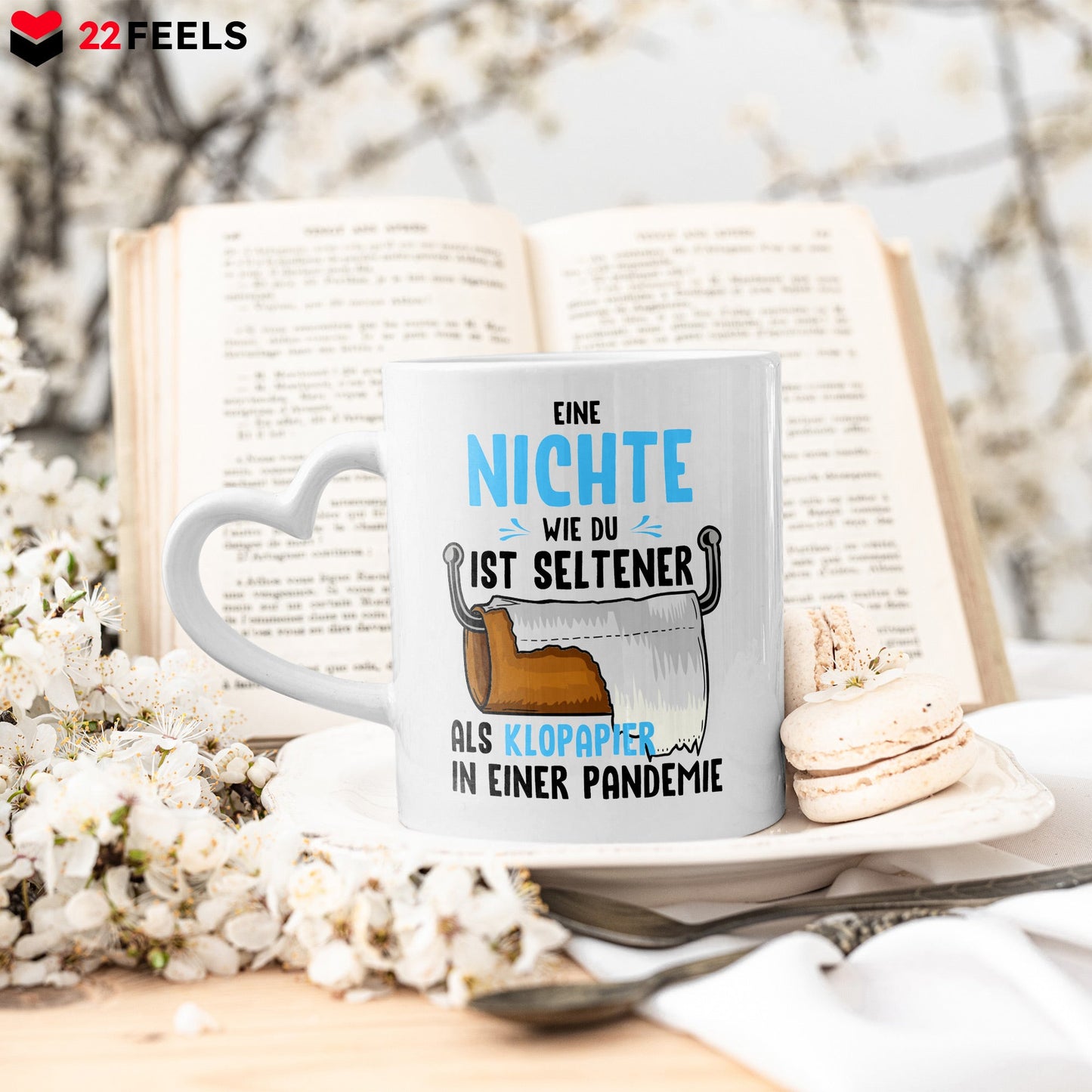 22Feels® Nichte Geschenk - Tasse mit Spruch (Herzhenkel, Weiss, 320ml)-Tasse Weiss Herzhenkel 320ml-22Feels