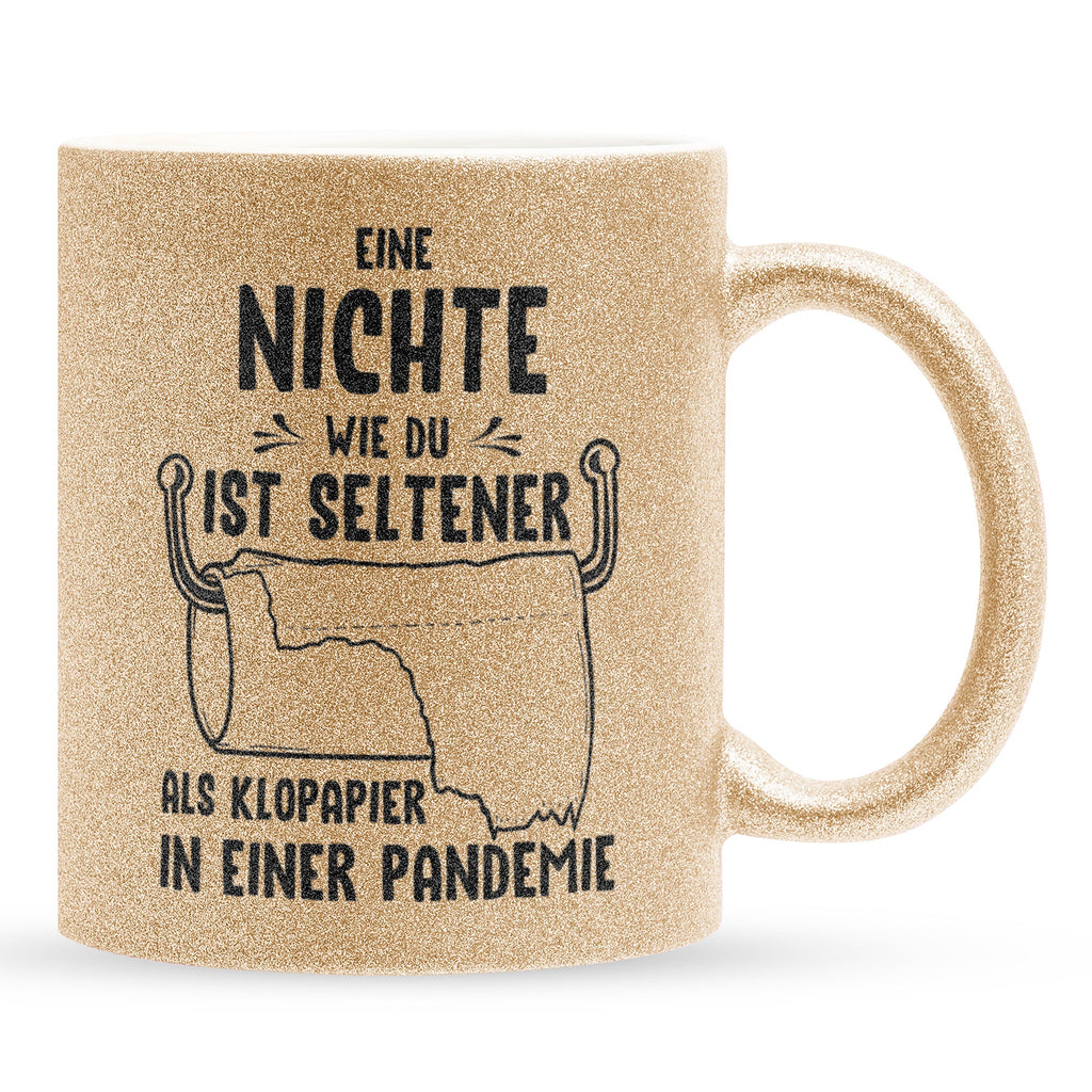 22Feels® Nichte Geschenk - Glitzertasse mit Spruch (Gold, 320ml)-Glitzertasse Gold 320ml-22Feels