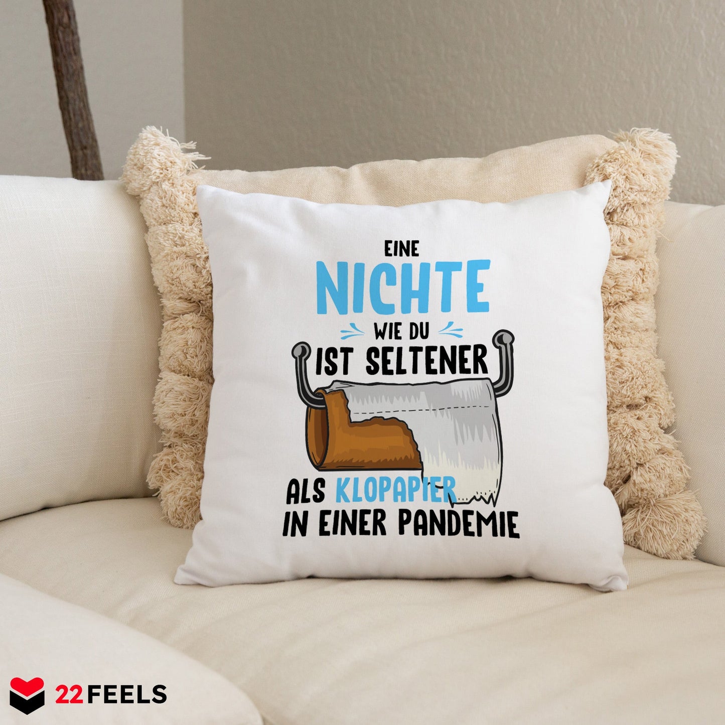 22Feels® Nichte Geschenk - Kissen mit Spruch (Weiss 40x40cm)-Kissen Weiss 40x40-22Feels