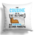 22Feels® Cousine Geschenk - Kissen mit Spruch (Weiss 40x40cm)-Kissen Weiss 40x40-22Feels