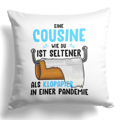 22Feels® Cousine Geschenk - Kissen mit Spruch (Weiss 40x40cm)-Kissen Weiss 40x40-22Feels