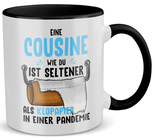 22Feels® Cousine Geschenk - Tasse mit Spruch (Weiss-Schwarz, 320ml)-TwoTone Tasse Weiss-Schwarz 320ml-22Feels