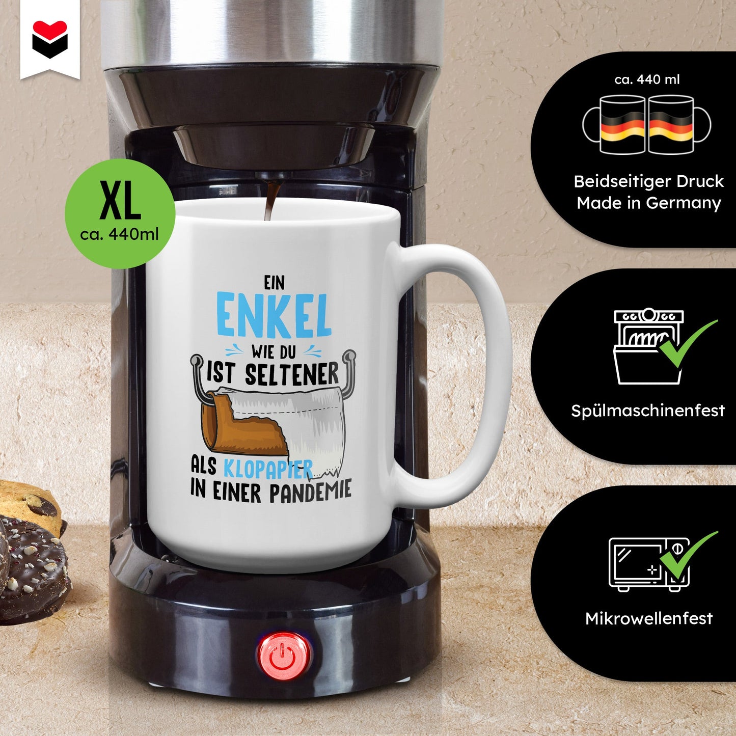 22Feels® Enkel Geschenk - XL Tasse mit Spruch (Weiss, 440ml)-Weisse XL Tasse 440ml-22Feels
