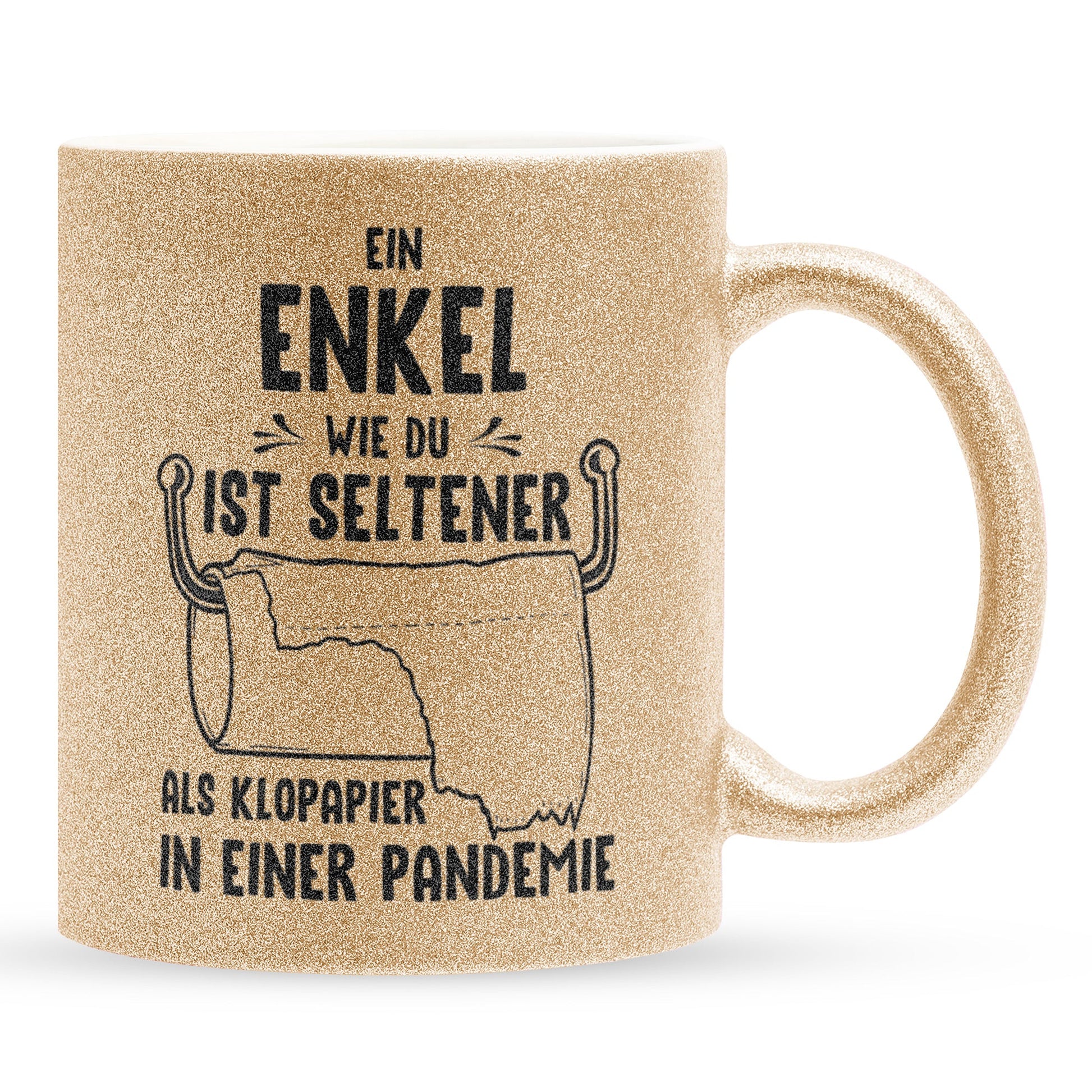22Feels® Enkel Geschenk - Glitzertasse mit Spruch (Gold, 320ml)-Glitzertasse Gold 320ml-22Feels